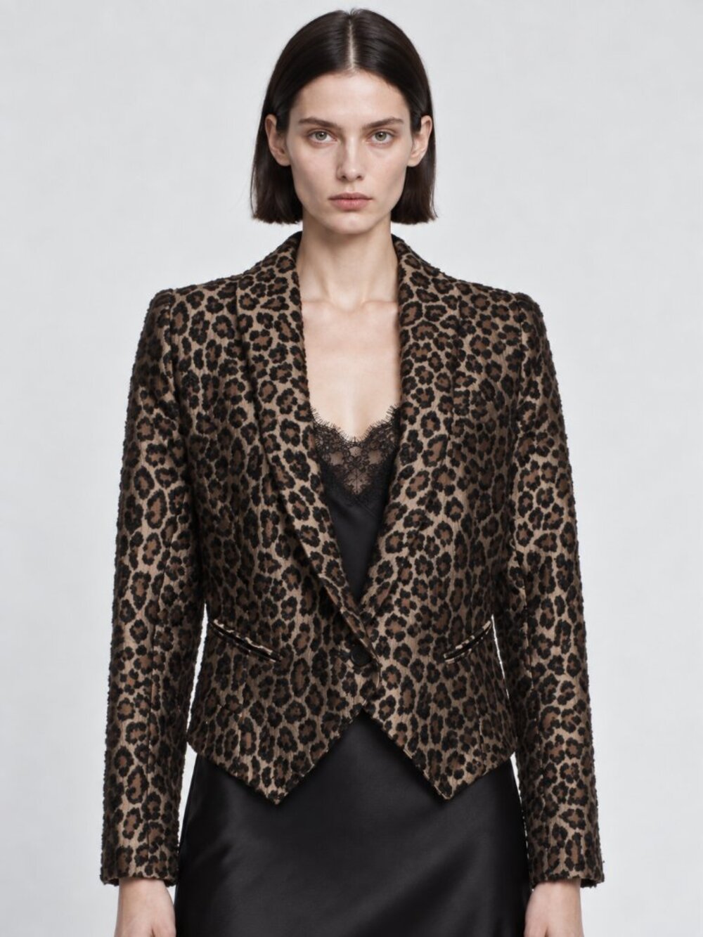 SMYTHE Anytime Jacquard Blazer in Leopard $622 MSRP